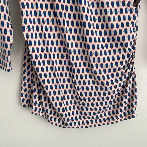 Boden Womens Faux Wrap 3/4 Sleeve Blouse Top Size 10 Multicolor Stretch Business - Picture 4 of 11